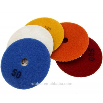 Hot Sale ROBTEC Flexible Marble Wet Diamond Polishing Pad Used for Grinding Machine